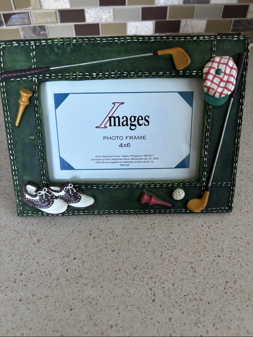 GOLF FRAME - glass/resin Holds 4”x 6” photo